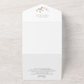 Elegante Waterverf Wild Flowers Bloemen Bloemen Br All In One Uitnodiging (Buitenkant)