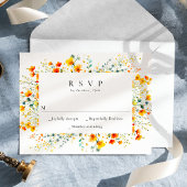 Elegante Waterverf Wild Flowers Bloemen Bloemen Br RSVP Kaartje