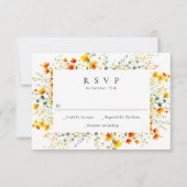 Elegante Waterverf Wild Flowers Bloemen Bloemen Br RSVP Kaartje (Voorkant)