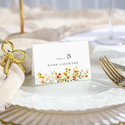 Elegante Waterverf Wild Flowers Bloemen Plaats Kaa Kaart