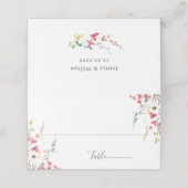 Elegante Waterverf Wild Flowers Bruiloft (Buitenkant ongevouwen)