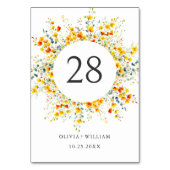 Elegante Waterverf Wild Flowers Bruiloft Kaart (Voorkant)