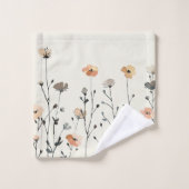 Elegante Waterverf Wildbloemen met Naam Rustiek Bad Handdoek (Wasdoekje)