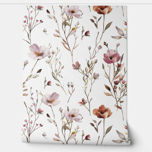 Elegante Waterverf wilde bloem Behang
