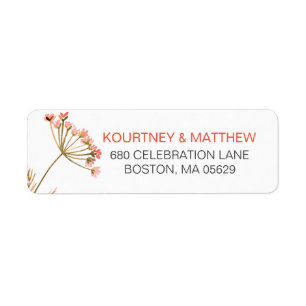Elegante waterverf wilde bloem retouradres etiket