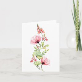 Elegante Waterverf Wilde Bloem Wenskaart Kaart