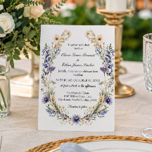 Elegante Waterverf Wilde Bloemen Tuin Trouwdag