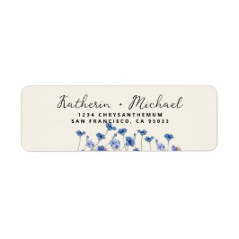 Elegante Waterverf wilde bloemen weide bruiloft Etiket