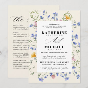 Elegante waterverf wilde bloemen weide details RSV Kaart
