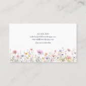 Elegante Waterverf Wildflower Floral Design Visitekaartje (Achterkant)