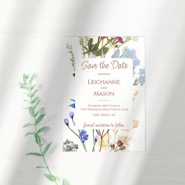Elegante Waterverf Wildflower Save the Date