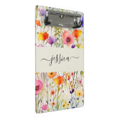 Elegante waterverf wildflowers scriptnaam mini klembord (Schuin)