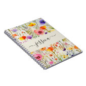 Elegante waterverf wildflowers scriptnaam notitieboek (Rechterzijde)