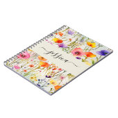 Elegante waterverf wildflowers scriptnaam notitieboek (Linkerzijde)