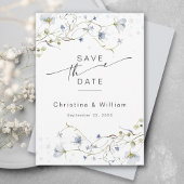 Elegante Waterverf Winter Wildbloemen Bruiloft Save The Date