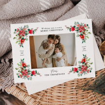 Elegante Waterverf Winterbloemen Foto Kerst