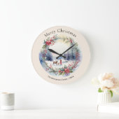 Elegante Waterverf wintersneeuw scene Grote Klok (Huis)