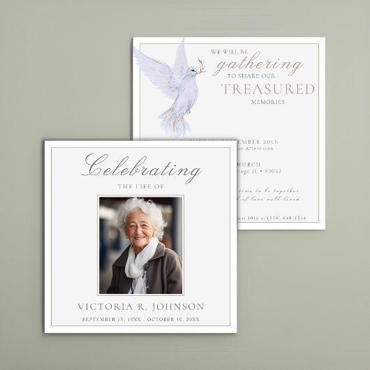 Elegante Waterverf witte duif viering van het leve Kaart