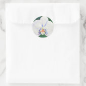 Elegante waterverf witte orchidee ronde sticker (Tas)