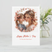 Elegante Waterverf zachte moeder en meisje Feestdagenkaart (Staand voorkant)