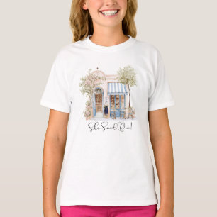 Elegante Waterverf Ze Zei Oui Roze Bloemen Bruid T-shirt