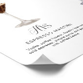 Elegante Waterverf Zijn Haar Signature Drink Bruil Poster (Hoek)