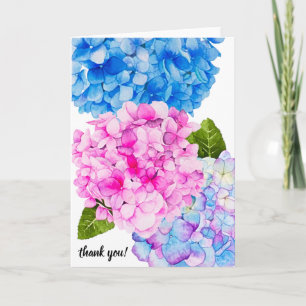 Elegante Waterverf zomerbloemen   Dank je! Bedankkaart