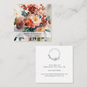 Elegante Waterverf zomerbloemen uw Logo Vierkante Visitekaartje