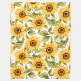 Elegante Waterverf Zonnebloem Fleece Deken