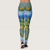 Elegante waterverf zonnebloemvelden schilderij leggings (Achterkant)