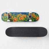 Elegante waterverf zonnebloemvelden skateboard (Horizontaal)