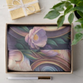 Elegante Waterverf zwaan in oosterse bloem Tissuepapier (Geschenk)