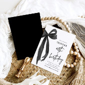 Elegante Waterverf Zwart Strik 40e Verjaardagsfees Kaart