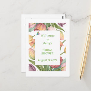 Elegante waterverftulpen briefkaart