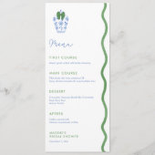 Elegante Wavy Edge Kerstmis bruiloft douche Menu (Voorkant)