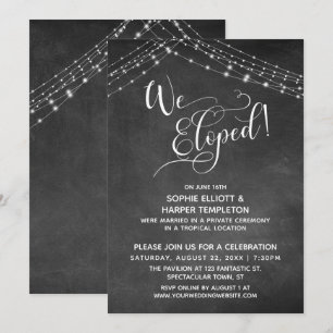 Elegante We Eloped Typografie & Lichtjes, Schoolbo Kaart