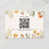 Elegante Weadow Wildflower Bruiloft QR Code Bruilo Informatiekaartje (Voorkant)