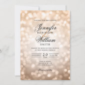 Elegante Wedding Bokeh Lights Romantisch Roos Goud Kaart (Voorkant)