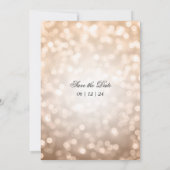 Elegante Wedding Bokeh Lights Romantisch Roos Goud Kaart (Achterkant)