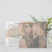 Elegante Wedding Budget Planner Foto Briefpapier (Staand voorkant)