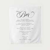 Elegante Wedding Event Bar Cocktail Menu Wandkleed (Voorkant)