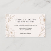 Elegante Wedding Planner Botanische Blush Zwart Visitekaartje (Achterkant)