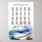 Elegante weddingstoelengrafiek vind uw stoel poster (Voorkant)