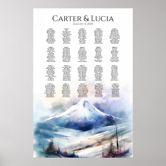 Elegante weddingstoelengrafiek vind uw stoel poster (Voorkant)