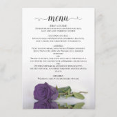 Elegante weerspiegeling Amethyst Paarse Roos Trouw Menu (Voorkant)