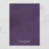 Elegante weerspiegeling Amethyst Paarse Roos Trouw Menu (Achterkant)