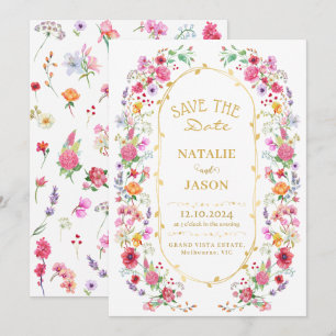 Elegante Weide Met Wilde Bloemen Lente Tuin Bruilo Save The Date