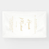 Elegante, weiße, "Willkommen zu unserer Hochzeit" Spandoek (Horizontaal)