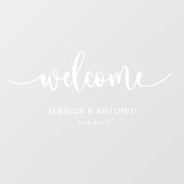 Elegante Welkom Bruiloft Cling Decal Sign - (Vel)