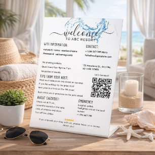 Elegante Welkomtekst voor Huurwoning aan het Stran Reclamebord Met Voetstuk
